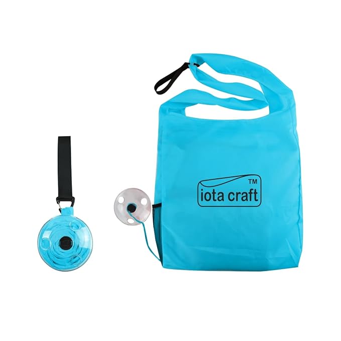 Roll Up Shopping Bag, Reusable Foldable Cross Body Grocery Bags Storage Organizer Portable Tote Shoulder Bag Lightweight Space Saving Disc Design Roll Up Bag