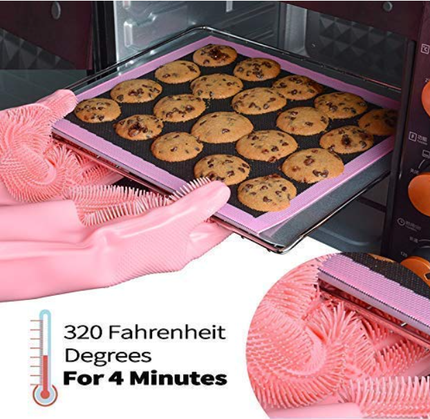 Reusable Silicone Cleaning Gloves with Scrubber – Multi-Purpose Dishwashing, Kitchen, Bathroom & Household Cleaning Gloves