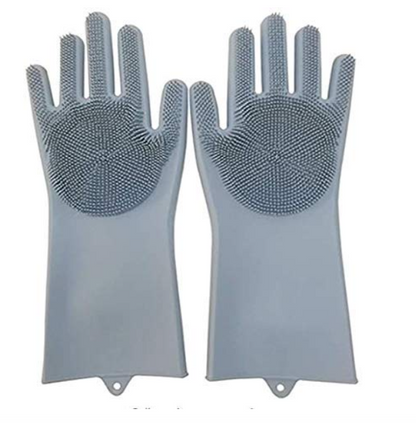 Reusable Silicone Cleaning Gloves with Scrubber – Multi-Purpose Dishwashing, Kitchen, Bathroom & Household Cleaning Gloves